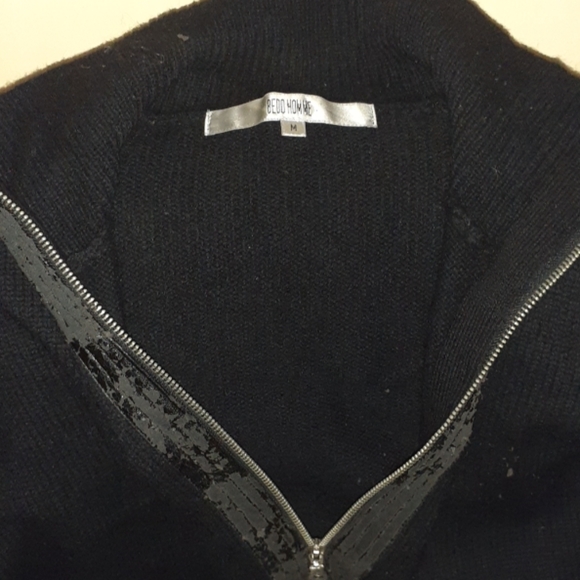 Black Bedo for men sweater zipper turtleneck - Picture 2 of 2